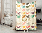 Custom Name Raccoon Lover Blanket Funny Animal Throw Cozy Personalized Gift Soft Wildlife Decor for Home