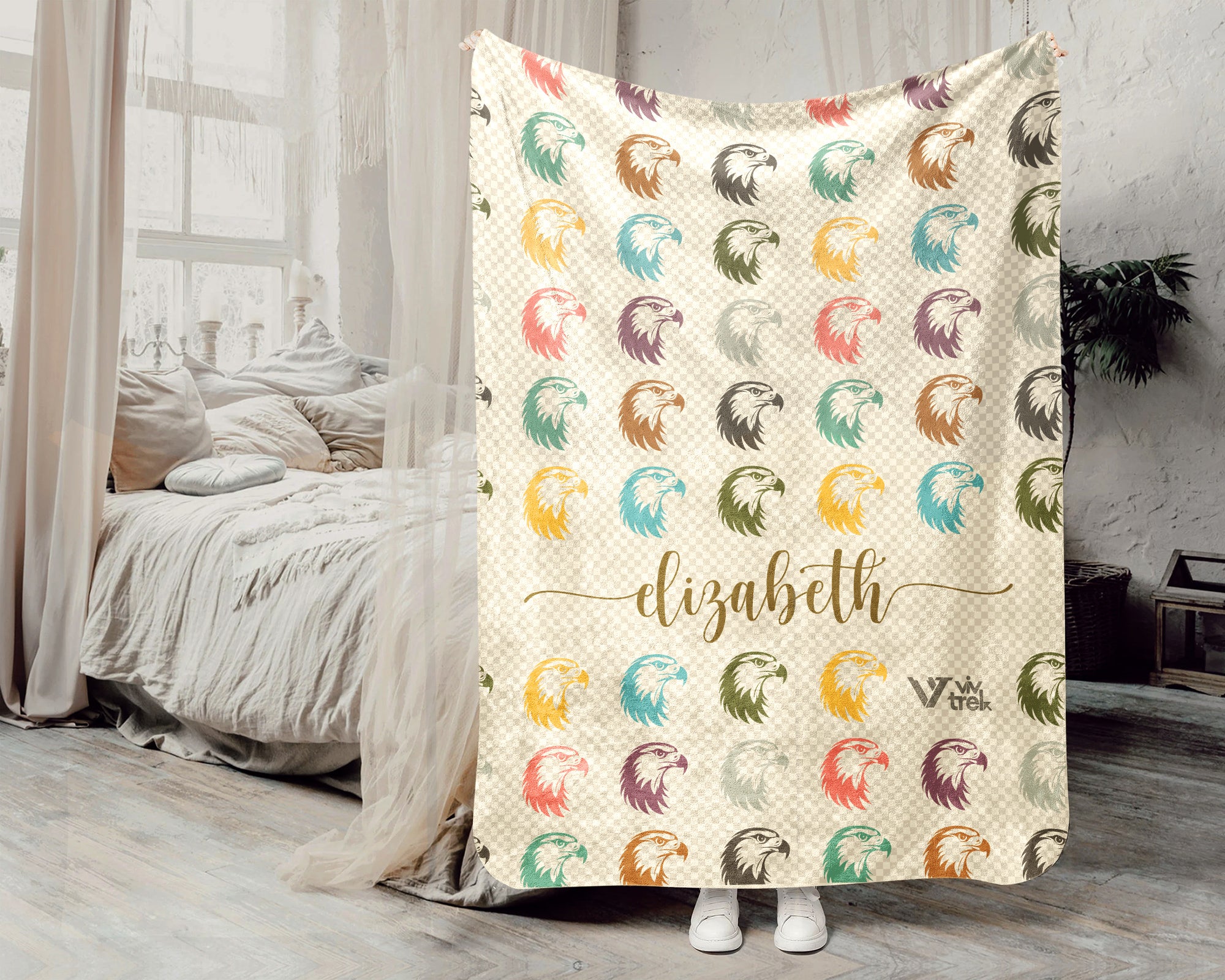 Custom Eagle Blanket – Personalized Name Cozy Throw for Nature Lovers