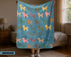 Custom Poodle Dog Blanket, Vintage Personalized Throw, Unique Gift for Dog Lovers