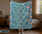 Retro Tennis Gift Throw - Vintage Tennis Player Blanket, Cozy Fleece Under $50