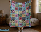 Poodle Dog Blanket, Cozy Vintage Throw, Retro Pet Gift for Dog Lovers Home