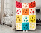 Retro Soccer Lover Blanket Gift, Cozy Soccer Throw for Players, Unique Football Fan Decor, Cool Sports Graphic Blanket, Soccer Room Accent