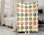 Retro Soccer Blanket Gift Cozy Sports Throw Soft Football Graphic Decor Unique Player Gift for Match Day Fans