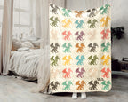 Retro Dragon Blanket Gift for Fantasy Lovers, Cozy Mythical Creature Throw, Magical Decor Accent for Bedroom and Creative Spaces
