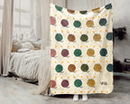 Retro Knitting Lover Blanket, Vintage Yarn Crochet Throw for Crafters, Cozy Needlework Gift and Home Accent