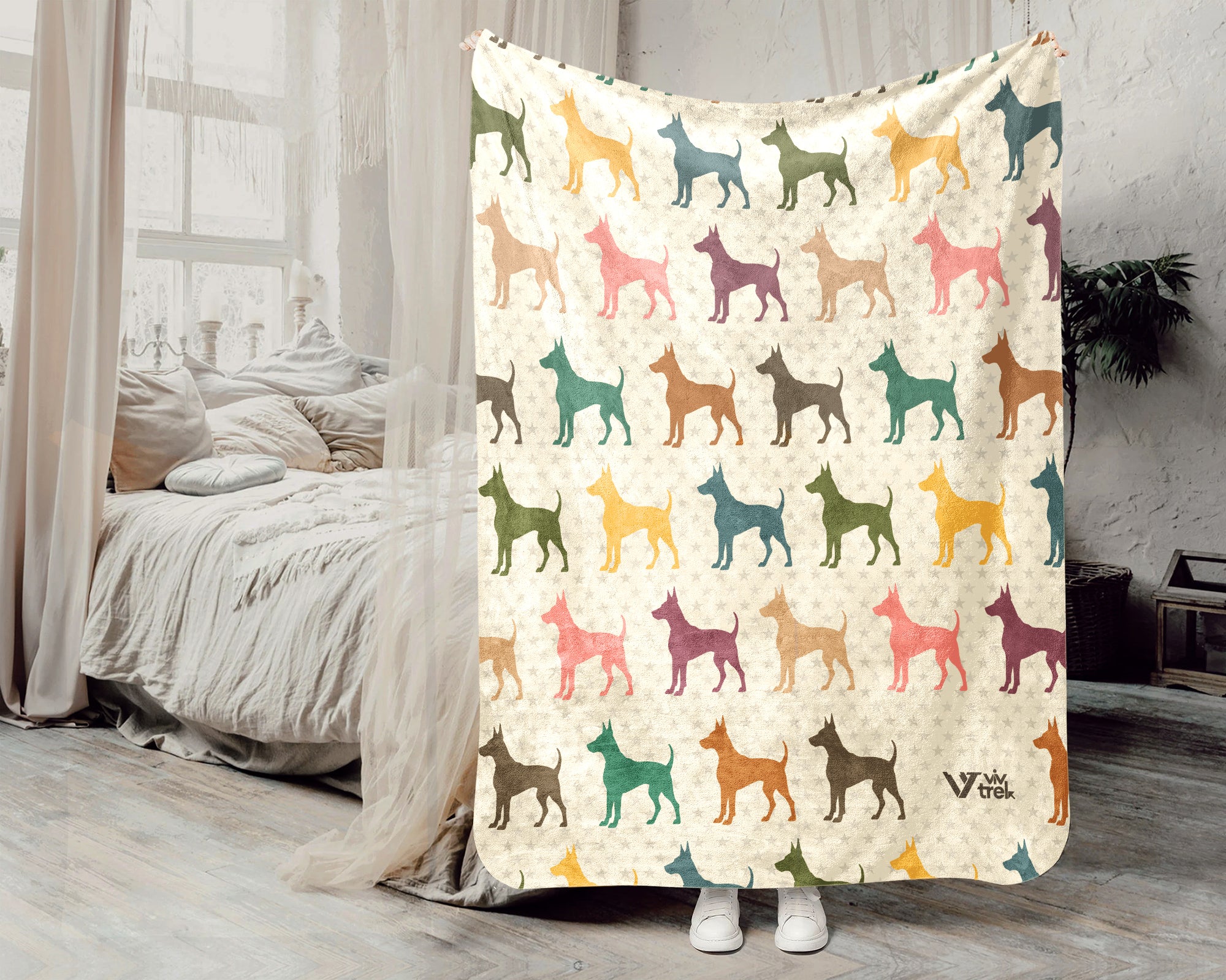 Vintage Dobermann Blanket – Cozy Dog Lover Throw Gift