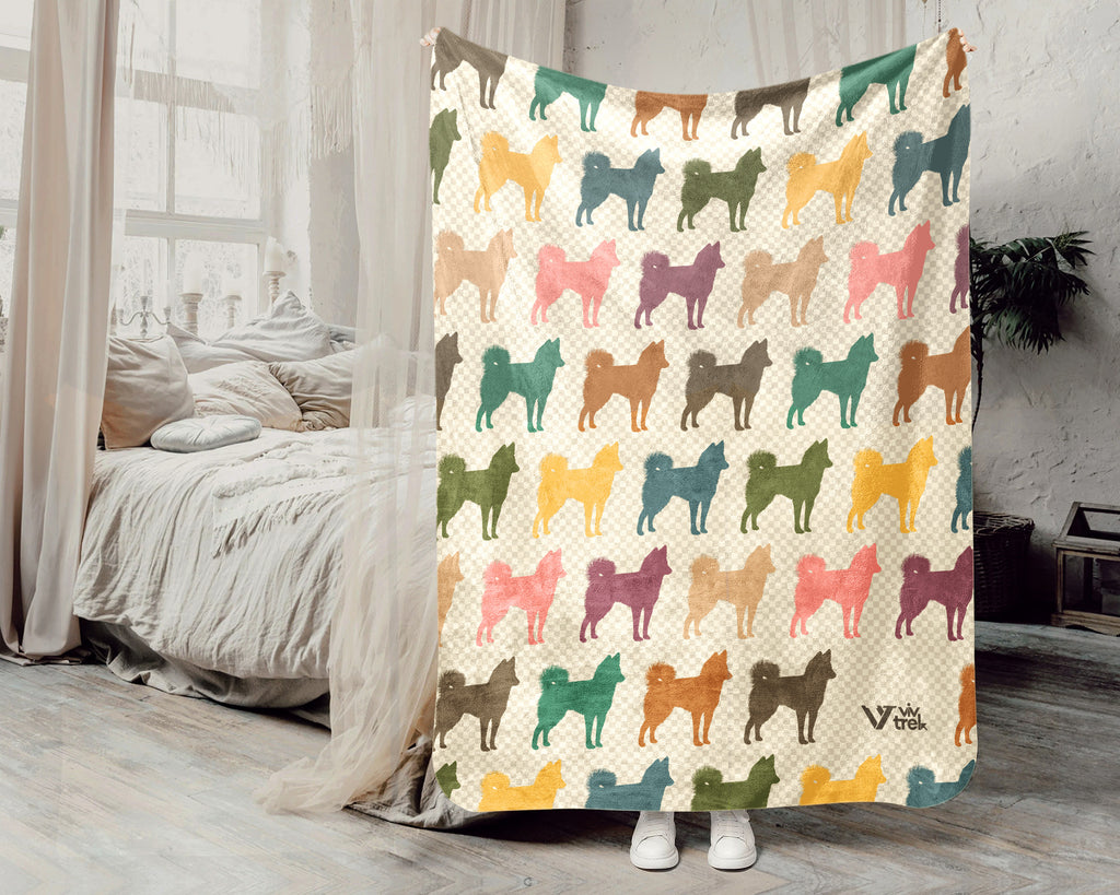 Vintage Siberian Husky Throw Blanket – Cozy Dog Lover Gift