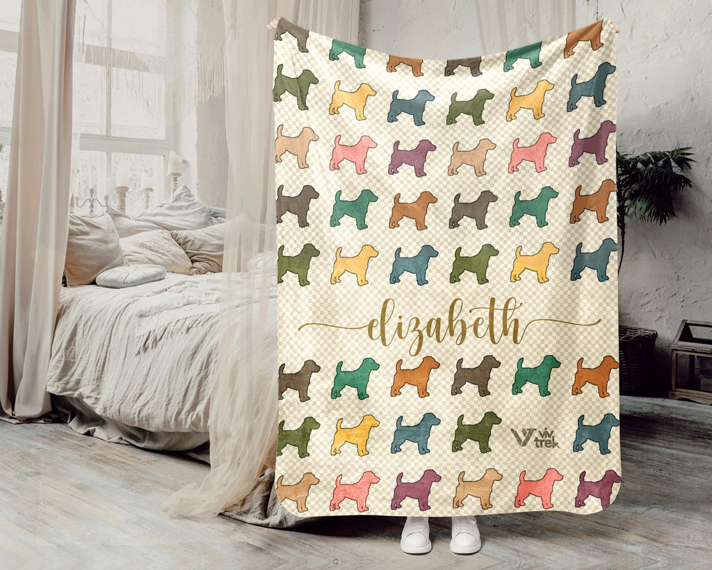 Personalized Jack Russell Terrier Blanket | Custom Dog Name Throw | Energetic Breed Gift for Dog Lovers Home Decor Accent