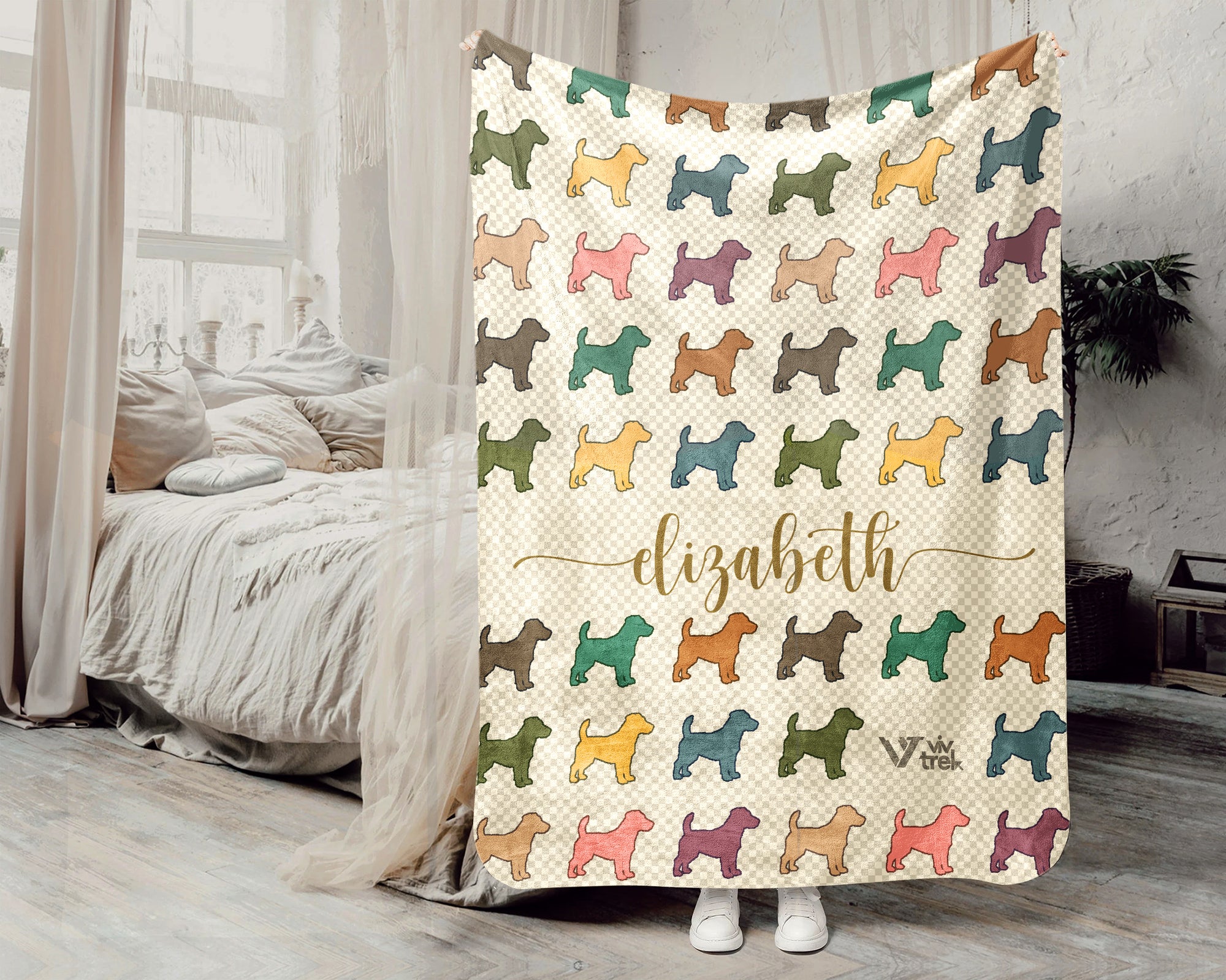 Personalized Jack Russell Terrier Blanket | Custom Dog Name Throw | Energetic Breed Gift for Dog Lovers Home Decor Accent