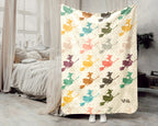 Retro Witch Blanket for Spooky Decor, Cozy Halloween Throw Gift with Magical Gothic Autumn Style