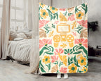 Floral Video Gaming Blanket – Cozy Gamer Throw for Kids, Teens & Adults