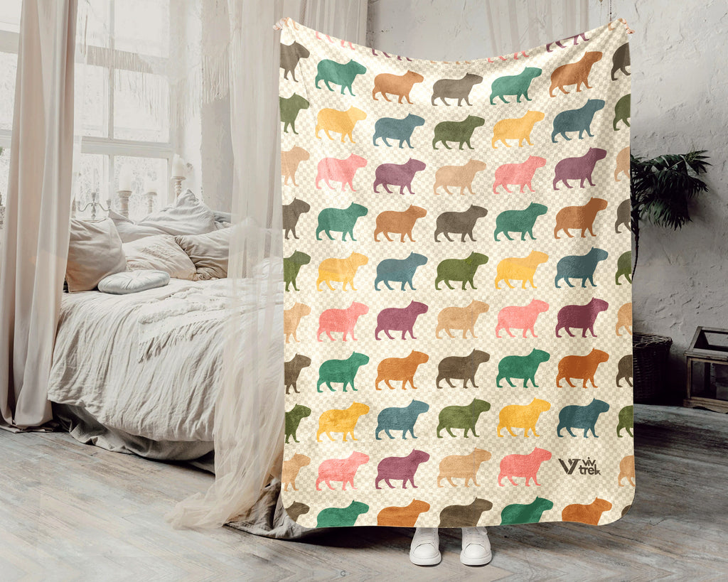Cute Capybara Lover Blanket – Vintage Animal Throw Gift