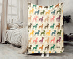 Retro Boston Terrier Dog Blanket Cozy Puppy Lover Throw Gift