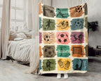 Custom Soccer Blanket, Retro Personalized Name Soccer Throw for Boys and Girls, Unique Soccer Lover Gift, Cozy Sports Blanket