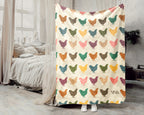 Retro Chicken Throw Blanket – Cozy Farm Animal Gift for Home