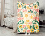 Floral Soccer Blanket – Cozy Throw for Soccer Lovers & Players