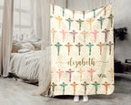 Personalized Christian Faith Blanket with Name, Cozy Custom Name Jesus Throw Gift for Believers, Religious Inspirational Home Decor