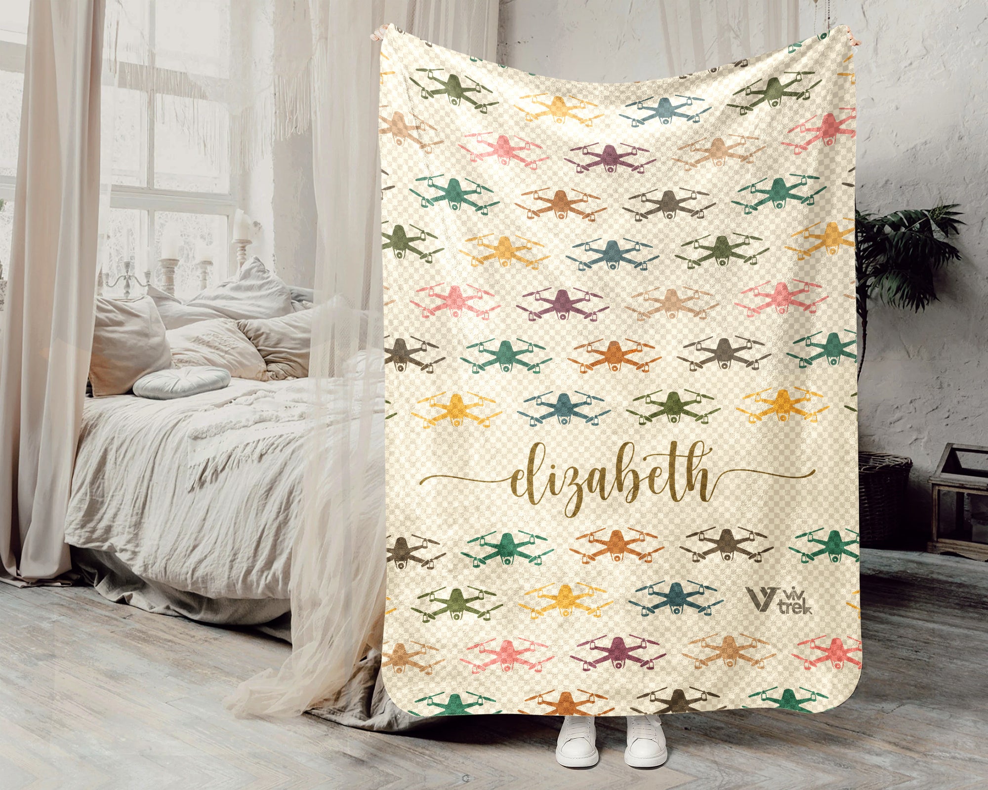 Personalized Drone Throw – Cozy Custom Name Racing Blanket