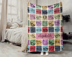 Personalized Name Stingray Blanket, Retro Ocean Animal Throw for Marine Lovers