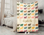 Custom Name Capybara Blanket – Vintage Style Animal Lover Throw