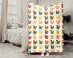 Funny Squirrel Lover Blanket Retro Woodland Cozy Nature Throw Gift