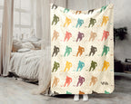 Retro Ice Hockey Player Blanket Cozy Sports Throw for Hockey Lovers Soft Graphic Decor Unique Winter Game Gift for Home