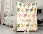 Custom Name Artist Blanket, Retro Acrylic Brush Throw for Painters and Creative Hobby Lovers, Cozy Art Room Decor
