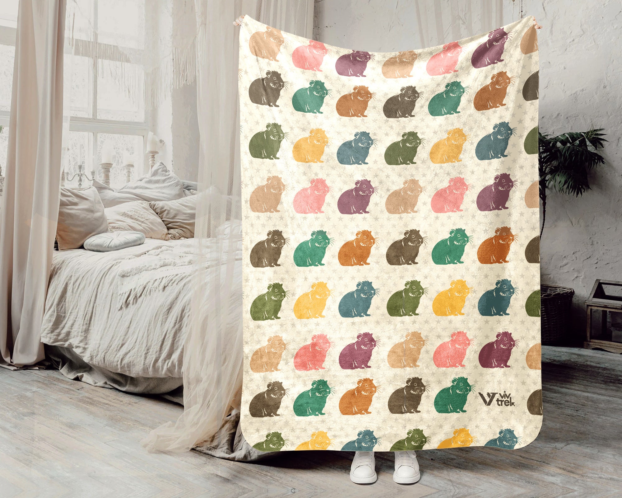 Vintage Guinea Pig Blanket Cozy Small Pet Lover Throw Gift