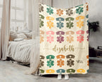 Personalized Nurse Blanket Custom Name Cozy RN Throw Gift, Retro Nursing Graphic Blanket, Medical Worker Gift for Her