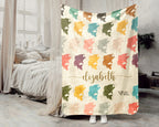 Custom Name Fishing Blanket, Personalized Outdoor Throw, Cozy Fisherman Gift for Cabin and Lake House Decor