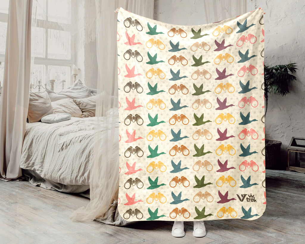 Retro Birdwatcher Blanket for Bird Lovers and Nature Enthusiasts