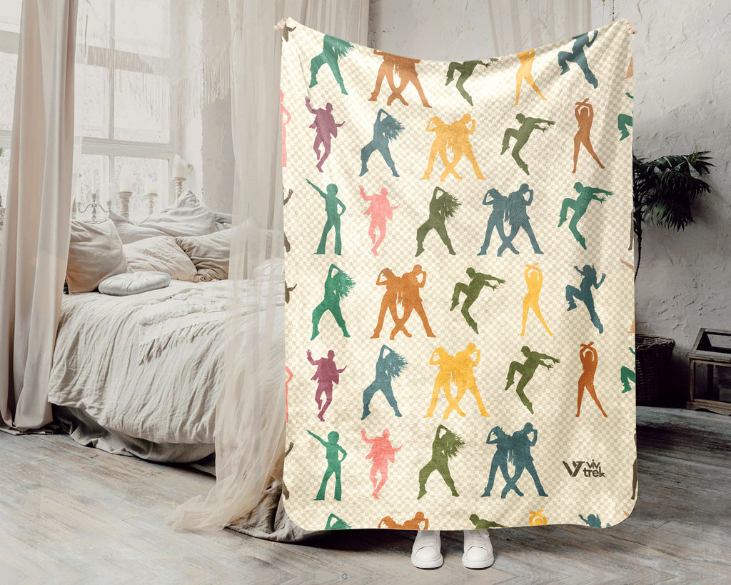 Retro Dancing Throw Cozy Ballet Blanket Soft Artistic Decor Unique Choreography Gift for Dancer Rooms