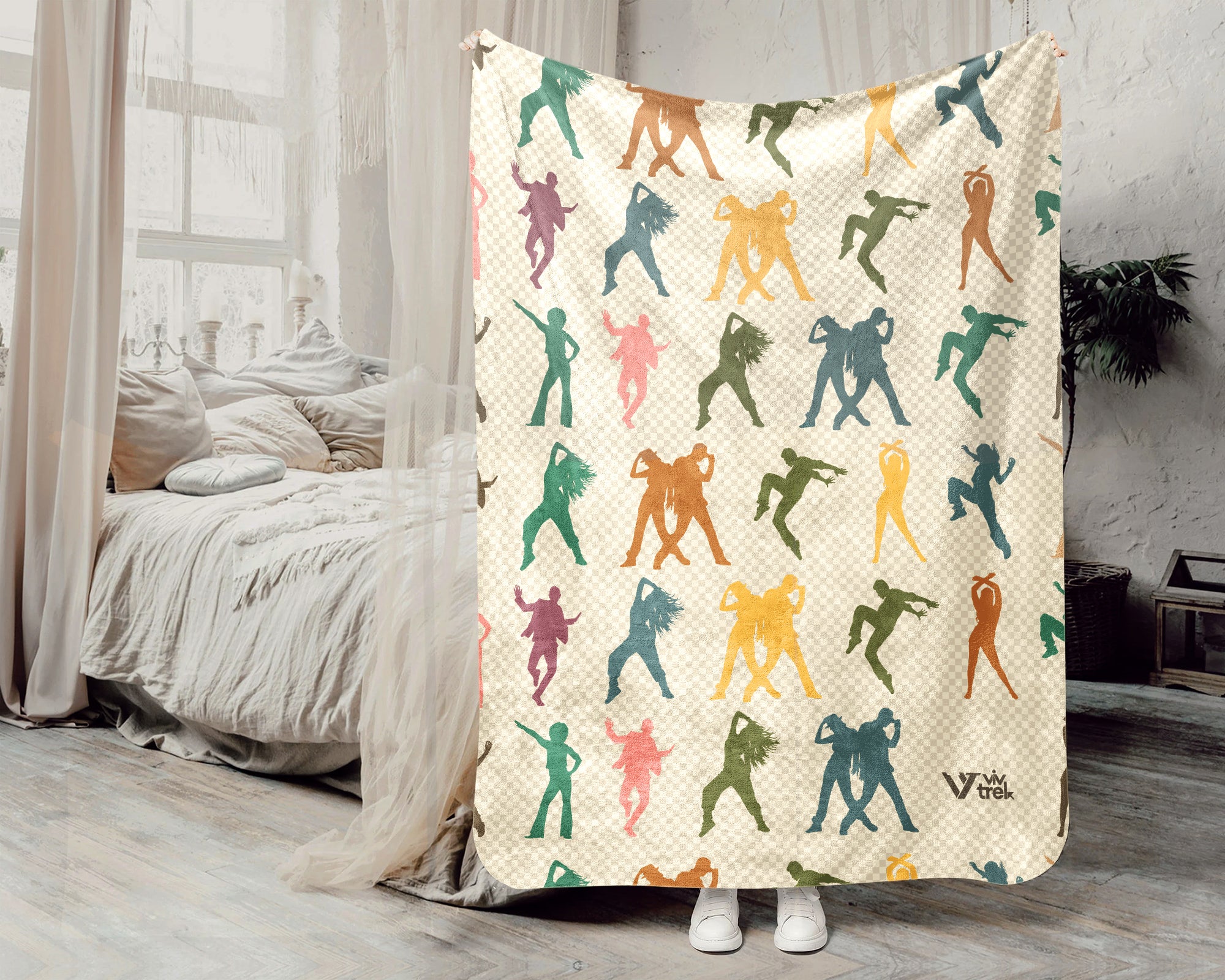 Retro Dancing Throw Cozy Ballet Blanket Soft Artistic Decor Unique Choreography Gift for Dancer Rooms