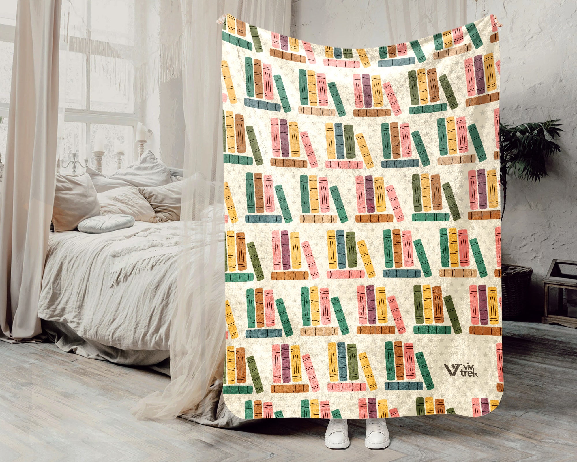 Retro Reading Lover Blanket Cozy Book Throw for Readers Soft Fleece Library Inspired Decor Unique Bookworm Gift