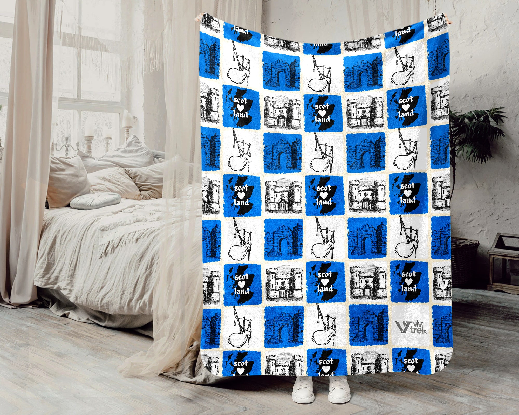 Scotland Heritage Blanket Throw with Tartan Plaid Design, Cozy Highland Decor, Scottish Clan Pride Gift Blanket for Home