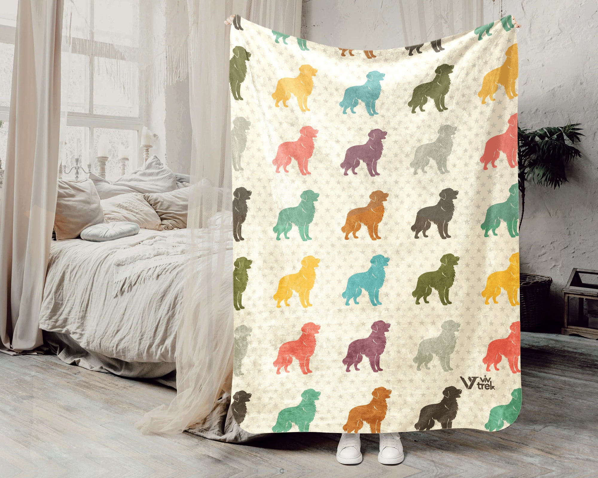 Retro Golden Retriever Blanket Gift for Dog Lovers, Cozy Canine Throw, Pet Inspired Home Decor Accent for Relaxing Living Spaces