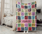 Custom Retro Baby Deer Blanket Personalized Name, Cute Fawn Wildlife Throw, Cozy Nature Gift for Kids Teens Adults