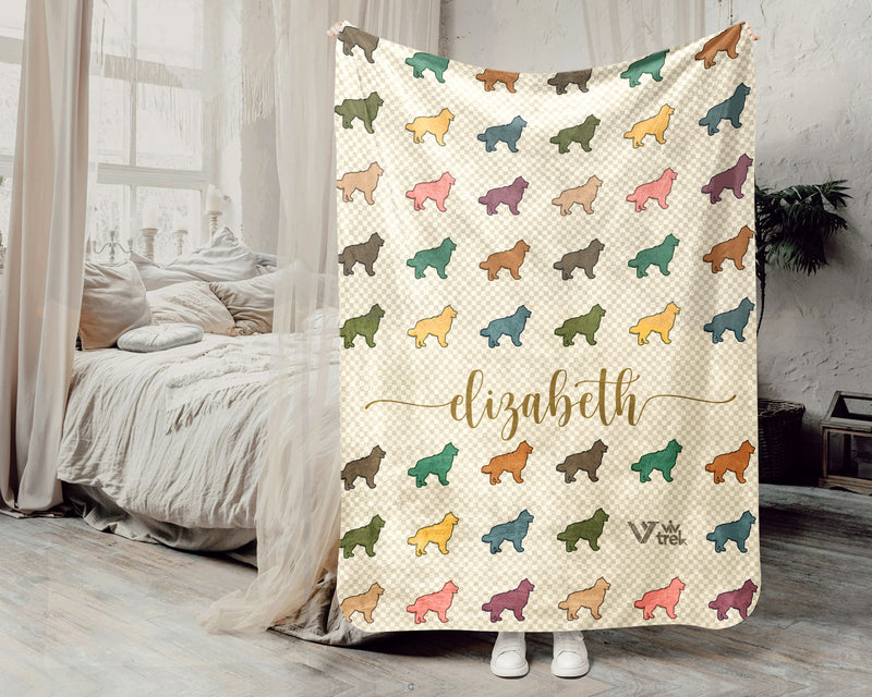Personalized Australian Shepherd Throw Blanket | Custom Name Blue Red Merle Dog Gift | Cozy Aussie Breed Home Accent Decor