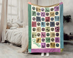Custom Name Soccer Blanket, Personalized Name Soccer Throw for Boys and Girls, Retro Unique Soccer Lover Gift, Cozy Sports Blanket