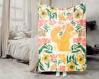 Floral Squirrel Blanket – Cozy Vintage Wildlife Lover Throw
