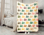 Retro Camping Throw Cozy Adventure Blanket Soft Nature Travel Decor Unique Campfire Gift for Outdoor Lovers