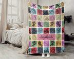 Custom Name Football Throw Blanket, Retro Sports Fan Gift for Game Day Decor and Cozy Football Lover Spaces