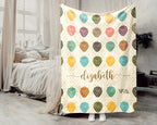 Custom Name Strawberry Blanket, Cozy Retro Fruit Throw for Kids and Adults