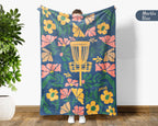 Floral Disc Golf Blanket – Cozy Throw for Disc Golf Fans