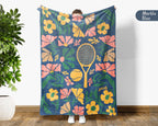 Floral Tennis Blanket – Cozy Vintage Player Throw Gift