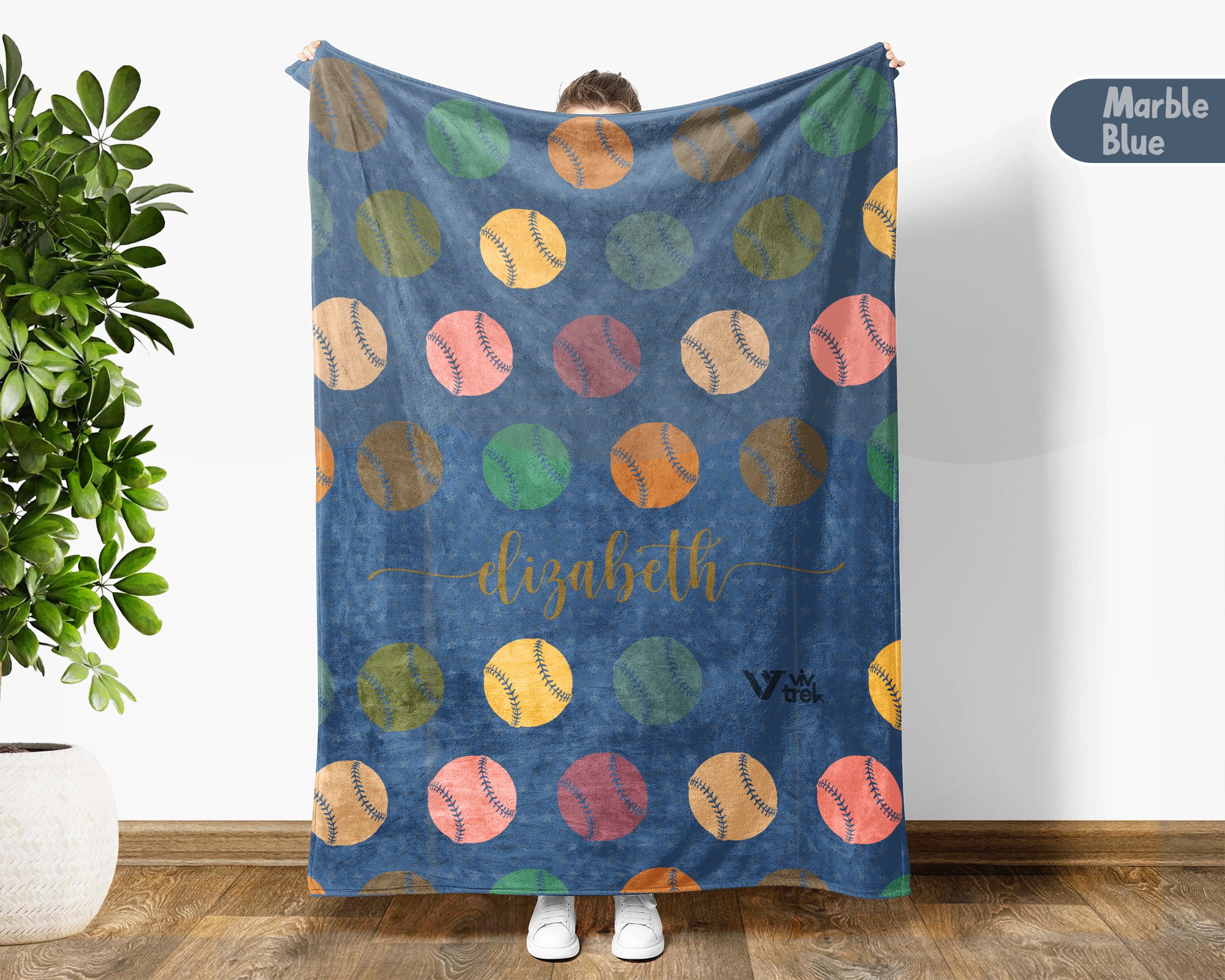 Personalized Name Baseball Throw Blanket – Cozy Gift for Baseball Lovers