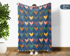 Retro Chicken Throw Blanket – Cozy Farm Animal Gift for Home