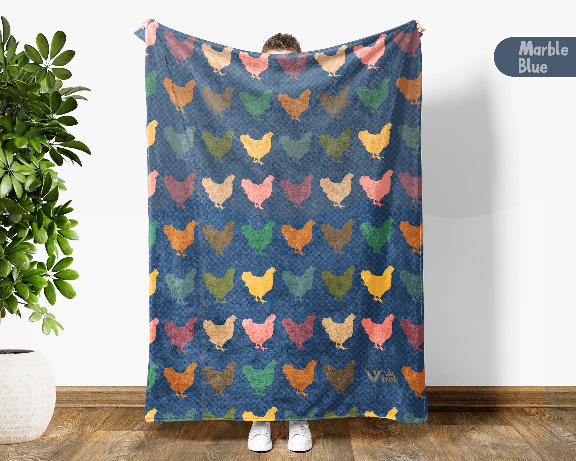 Retro Chicken Throw Blanket – Cozy Farm Animal Gift for Home