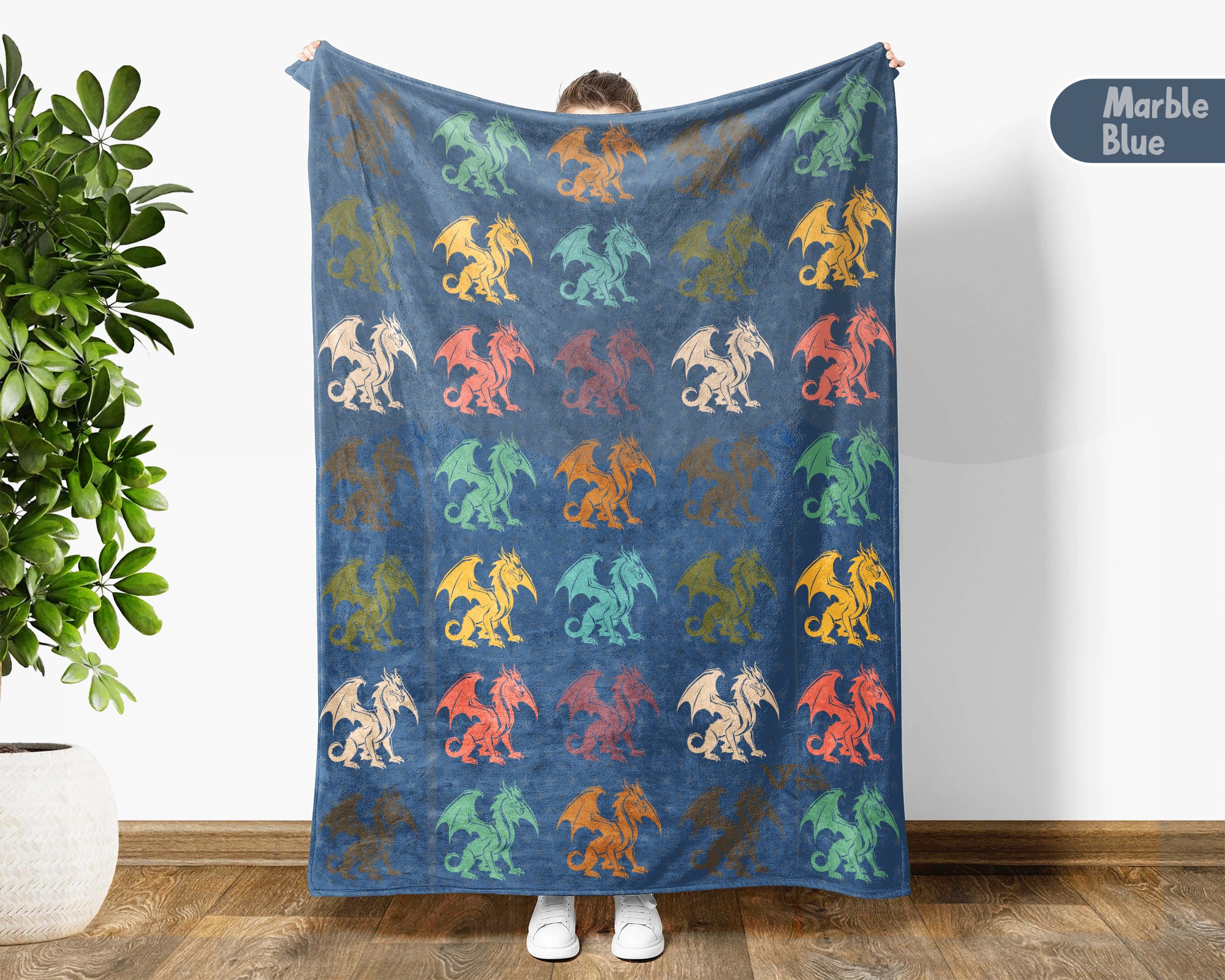 Retro Dragon Blanket Gift for Fantasy Lovers, Cozy Mythical Creature Throw, Magical Decor Accent for Bedroom and Creative Spaces
