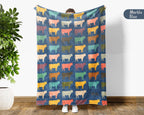 Retro Cow Blanket Gift for Dairy Farmer Cozy Farm Animal Throw Cattle Lover Decor Soft Ranch Style Home Gift